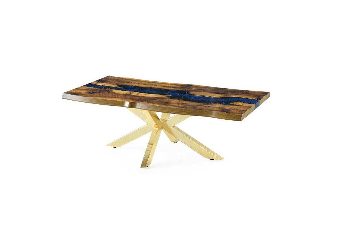 19 DIGITAL EPOXY DINING TABLE GOLD - Image 1